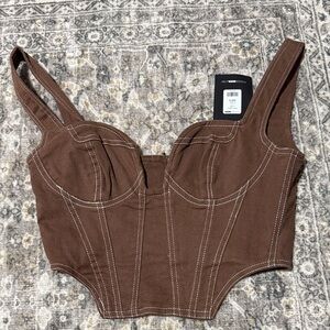 Fashion Nova Chocolate Brown Corset Top